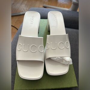 Gucci mystic white rubber heels